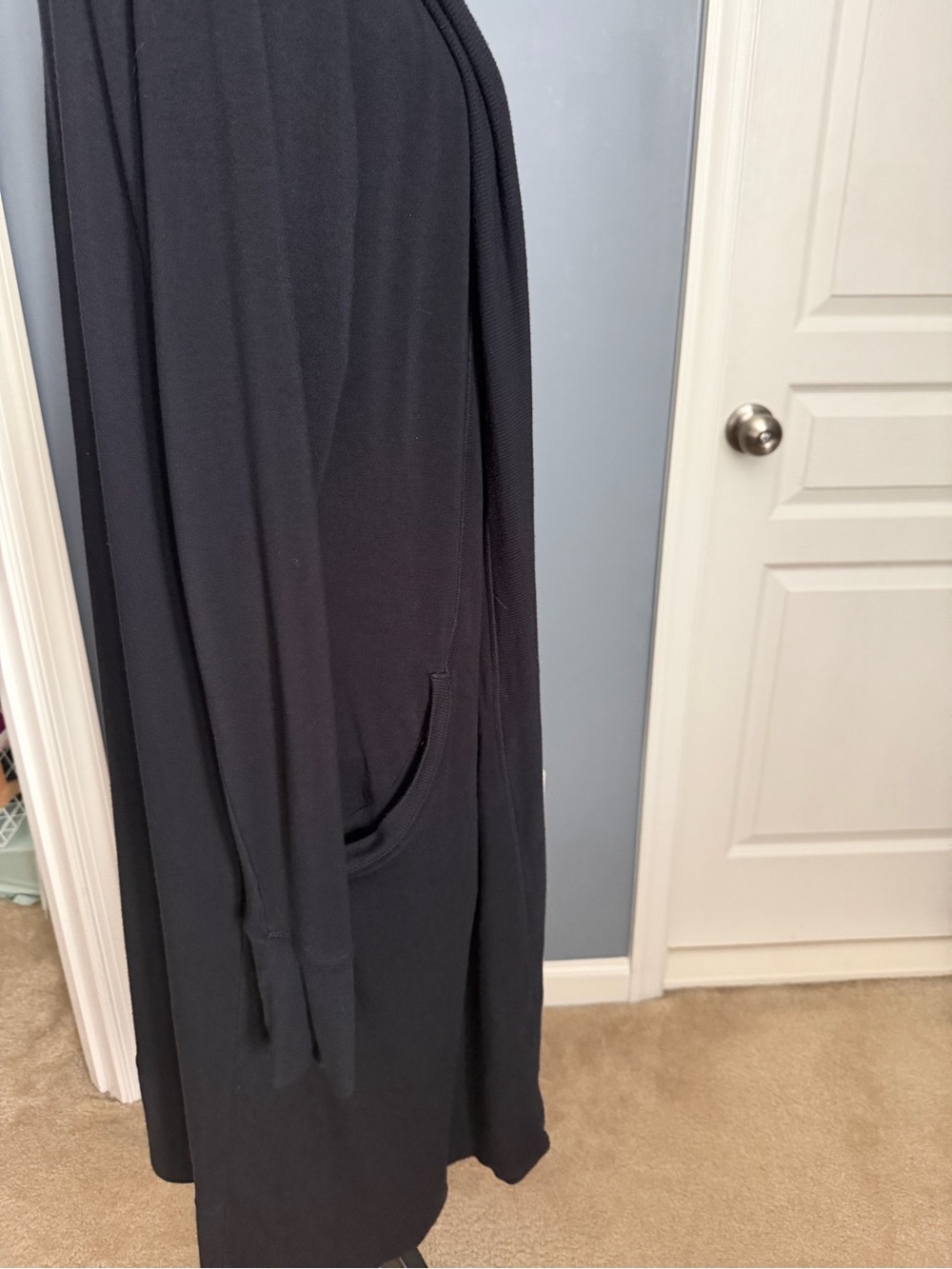 Athleta Black Long Open-Front Lounge Cardigan - Picture 4 of 5